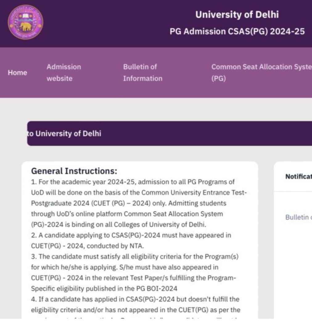 Delhi University PG